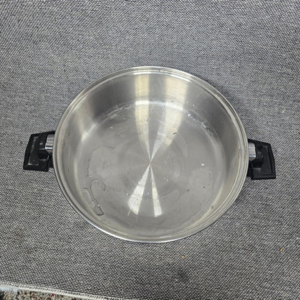 Vintage Stainless Steel Stockpot 10.5‎ Inch Dual Handle Deep Skillet Pan